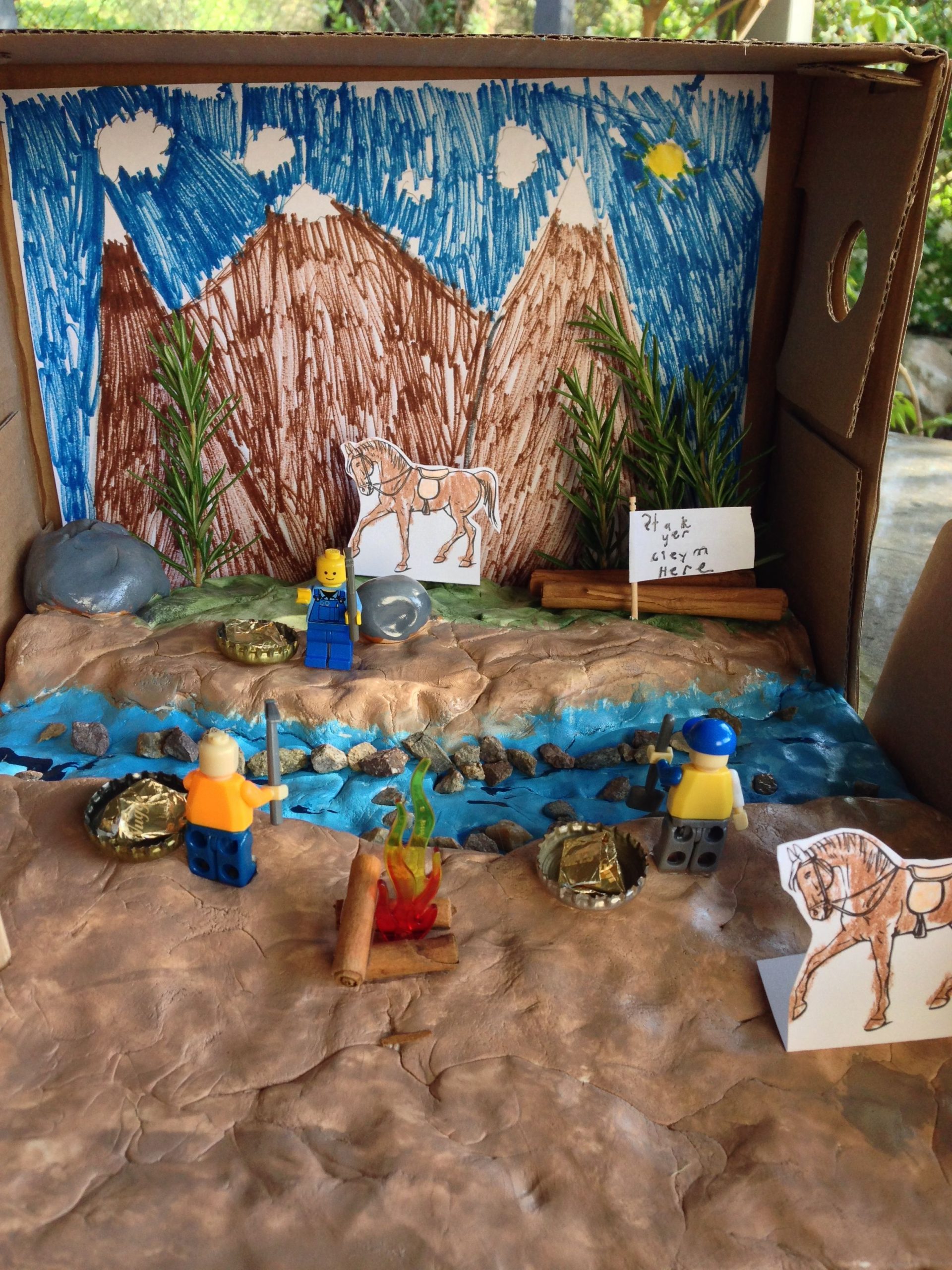 Jake&amp;#039;s 4Th Grade Diorama Depicting The California Gold Rush