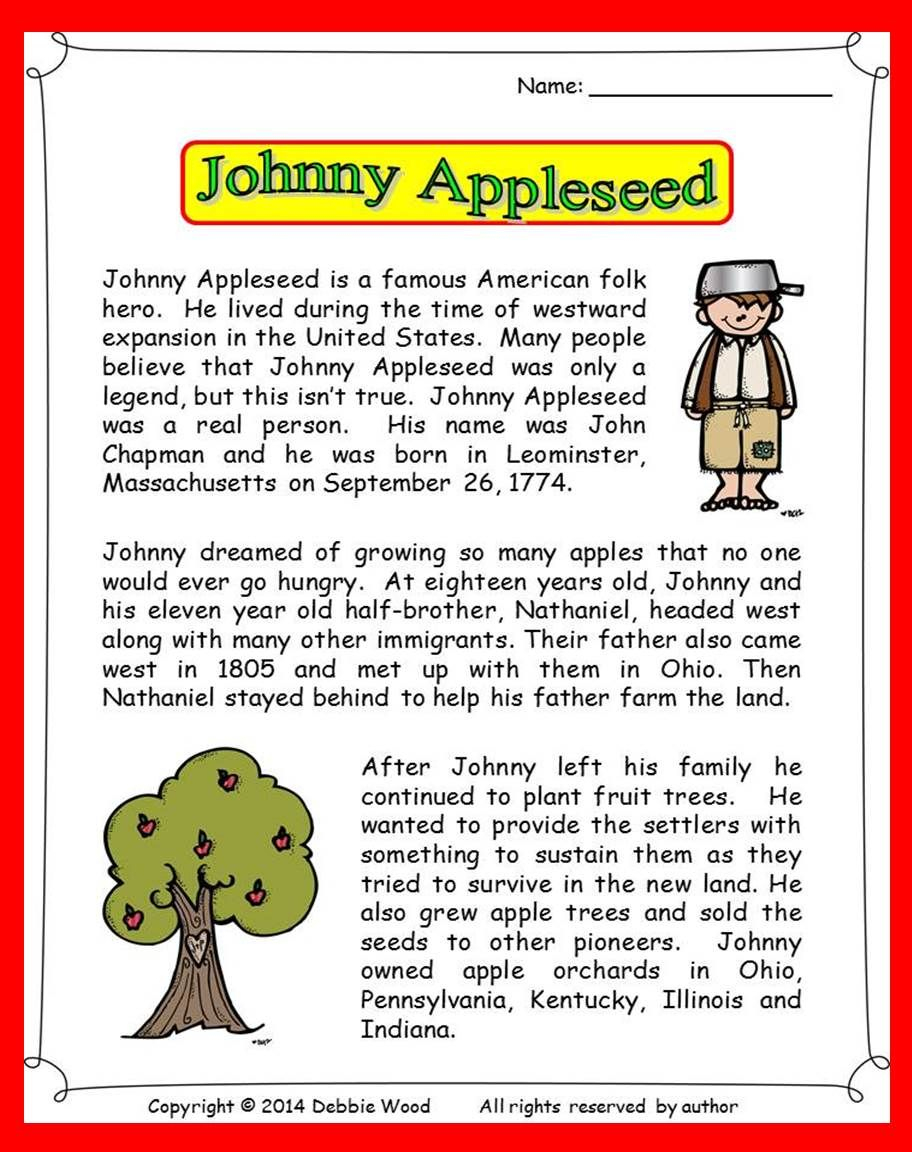Johnny Appleseed Activities | Johnny Appleseed Activities