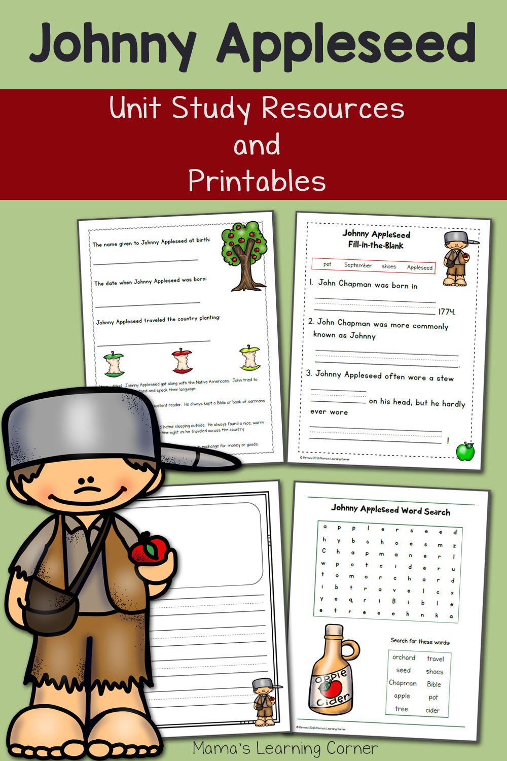 Johnny Appleseed Printables And Unit Study Resources - Mamas