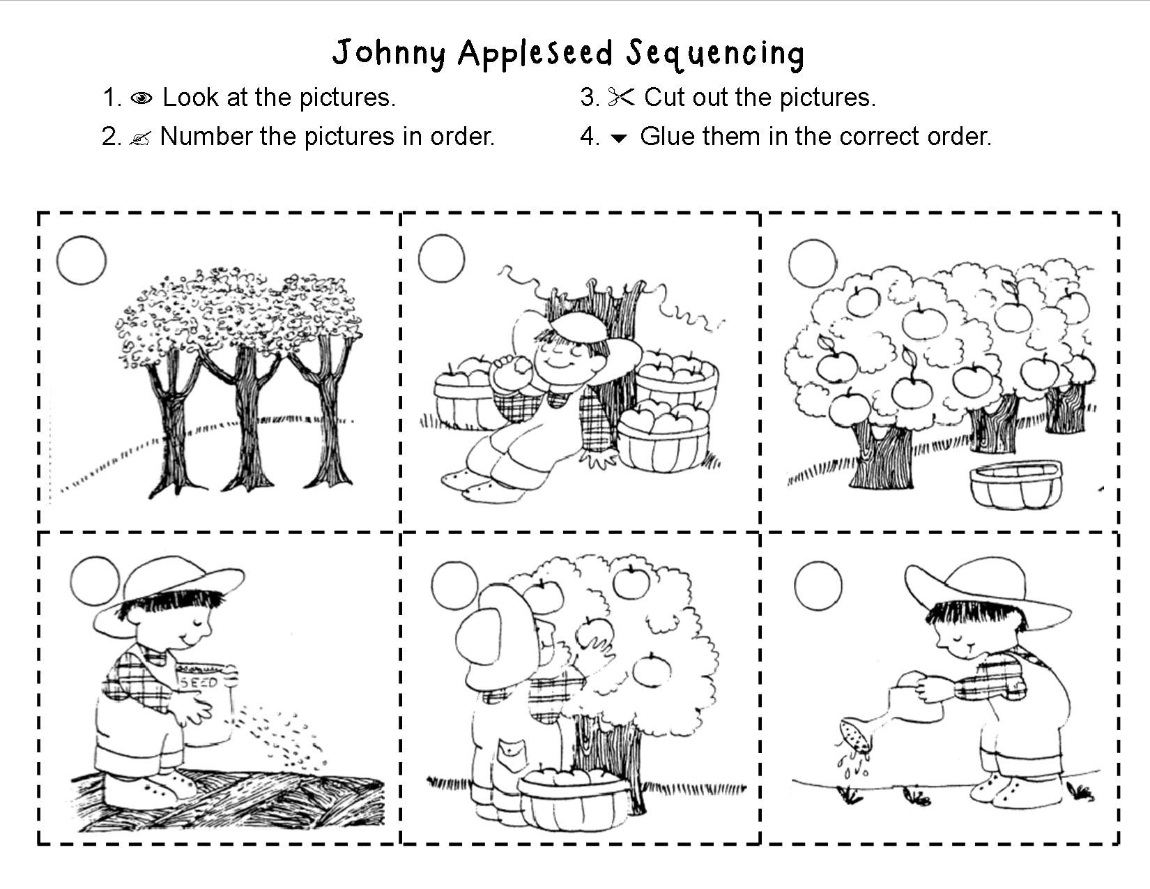 Johnny Appleseed Sequencing- Made For 1St Grade | Johnny