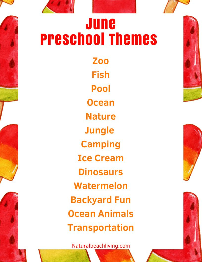 June Preschool Themes With Lesson Plans And Activities