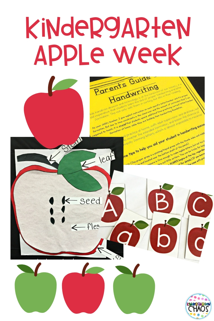 Kinder Lesson Plans For Apple Week &amp;amp; Handwriting Help!