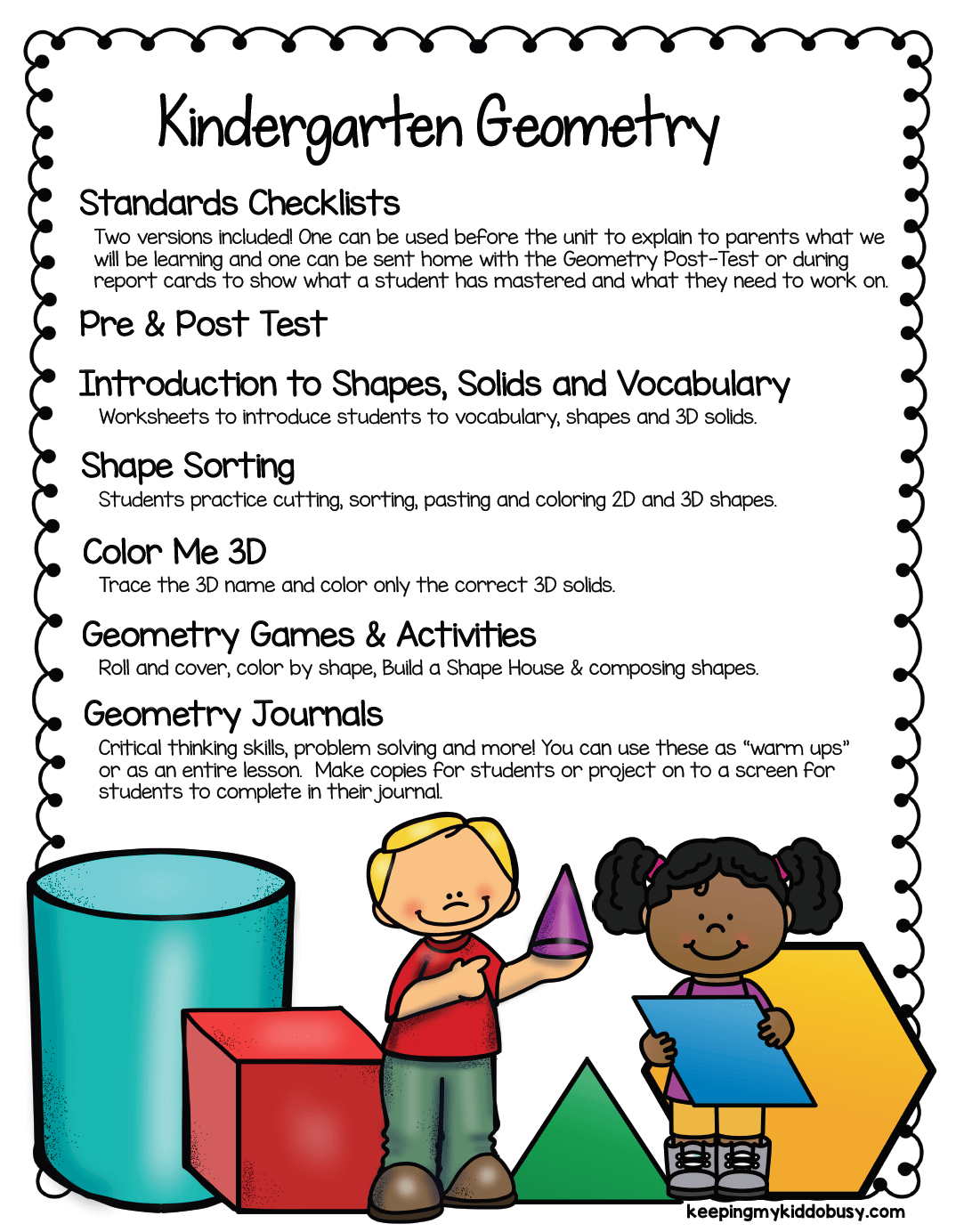 Kindergarten Geometry Unit Freebies | Kindergarten Geometry