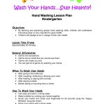 Kindergarten Lesson Plan | Hand Washing Lesson Plan Kindergarten