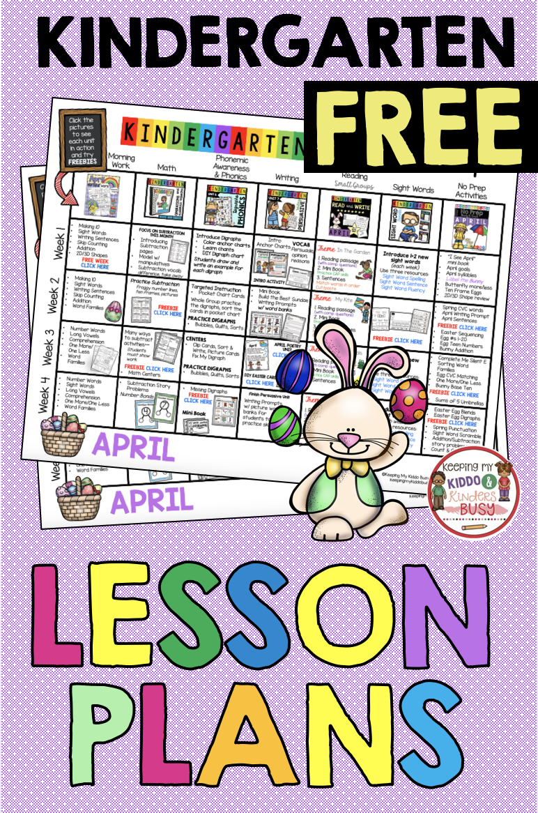 Kindergarten Lesson Plans For Back To School - Free