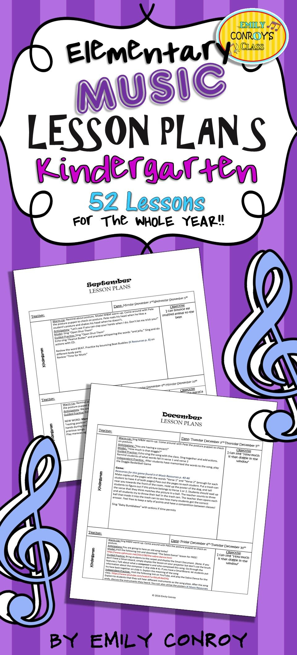 Kindergarten Music Lesson Plans (Set #1) | Kindergarten