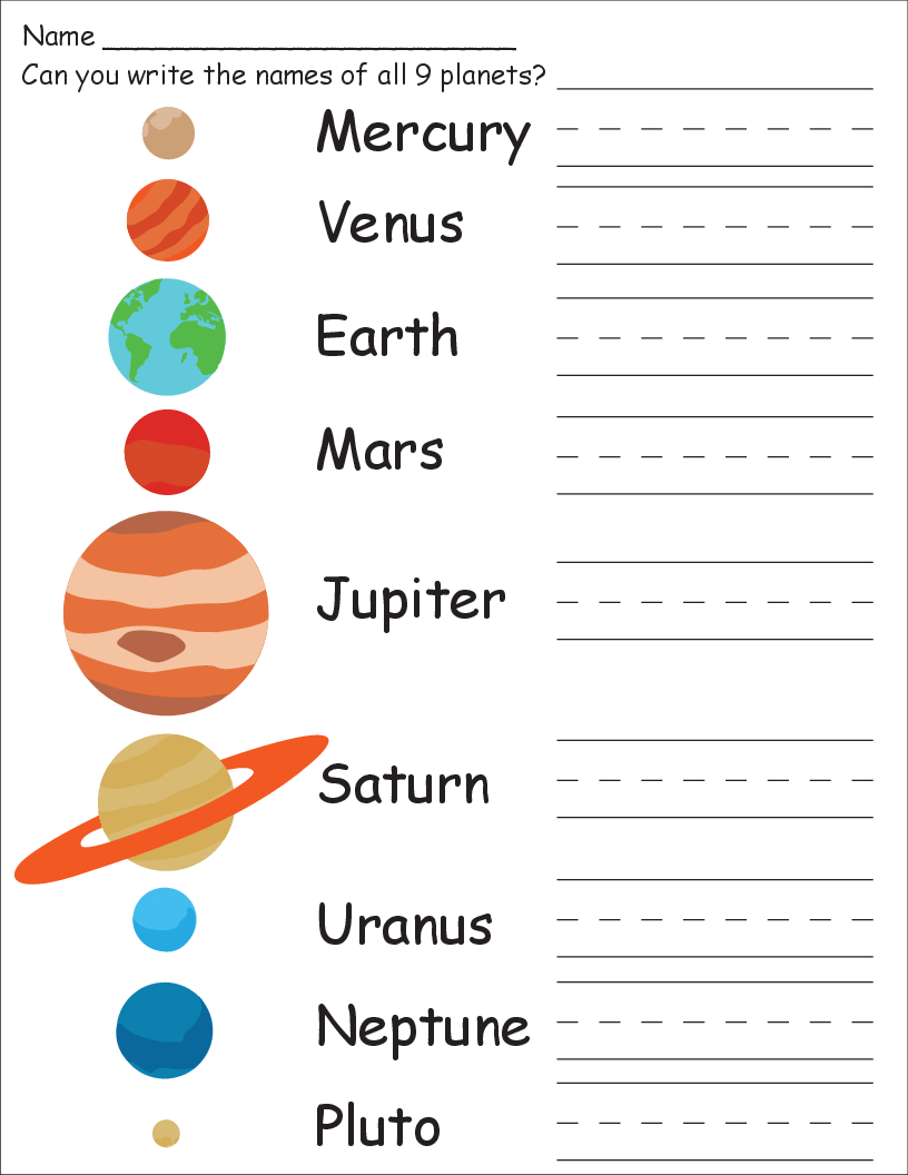 Kindergarten Space Worksheets Lesson Plan Educational Games