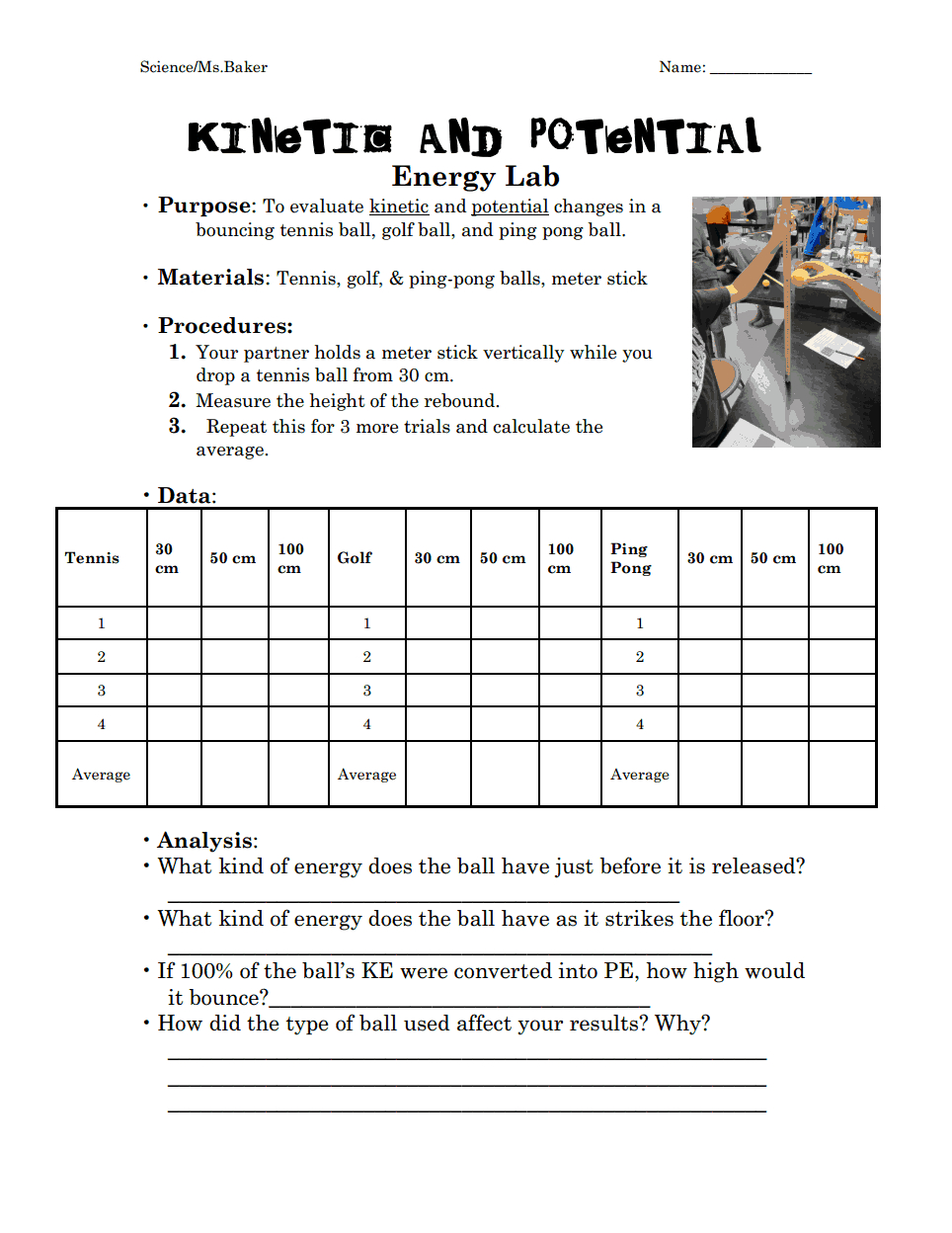 Kinetic And Potential Energy Lab.pdf | Kinetic And Potential