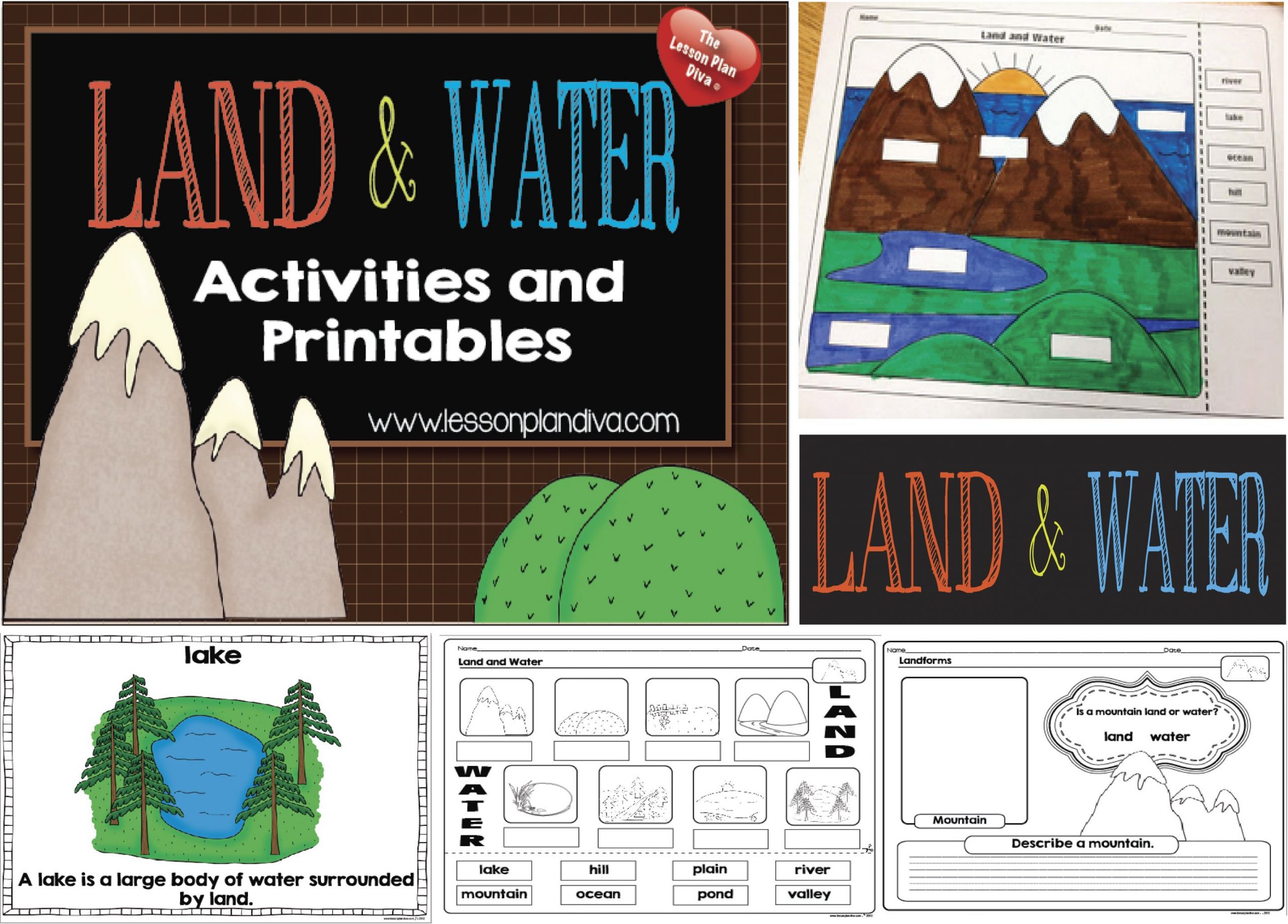 Landforms And Bodies Of Water Freebie | Landforms And Bodies