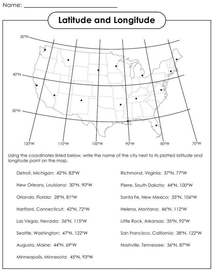 Latitude And Longitude Worksheets | Latitude And Longitude - Lesson ...