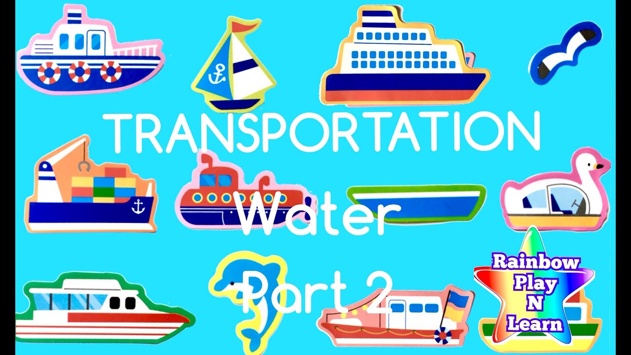 Learn Ocean Transportation Names &amp;amp; Sounds Water Transports Animal Cartoon  For Kids To Explore Ocean