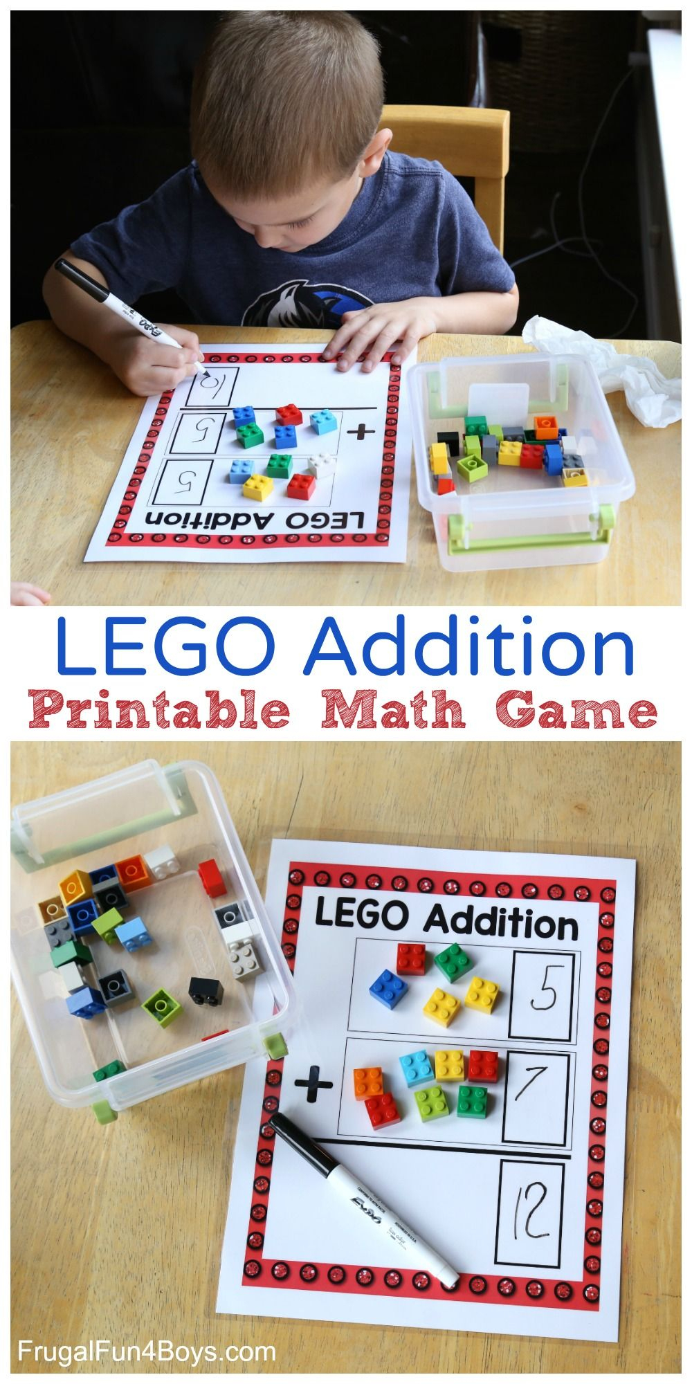 Lego Addition Mats Printable Math Activity | Printable Math