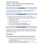 Lesson 1: Understanding The Word Window And Creating A New