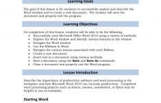 Microsoft Word Lesson Plans
