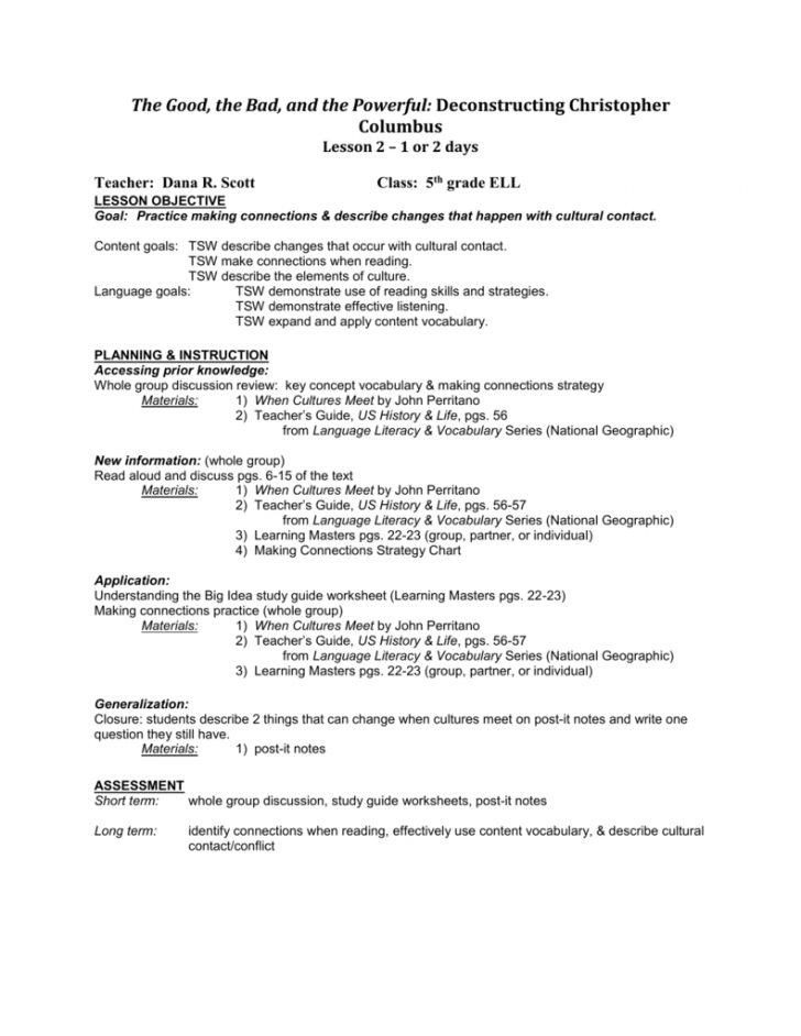 Christopher Columbus Lesson Plans 5th Grade - Lesson Plans Learning