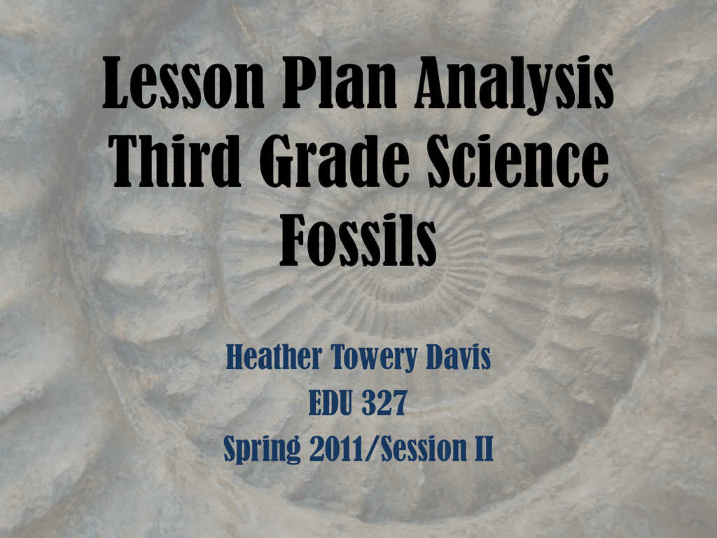 Lesson Plan Analysis Third Grade Science Fossils