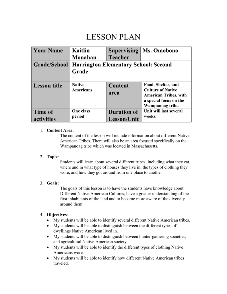 Lesson Plan (Template)