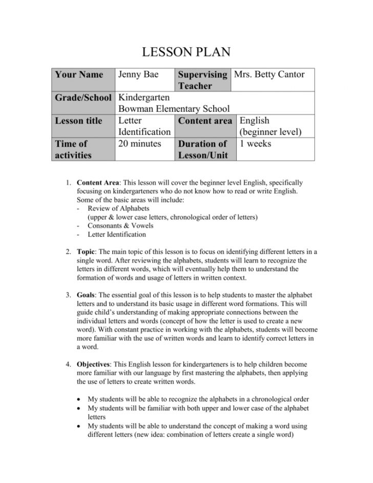 How To Create A Lesson Plan For Elementary School - Lesson Plans Learning