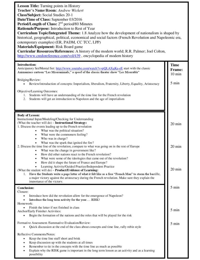 Anticipatory Set Lesson Plan - Lesson Plans Learning