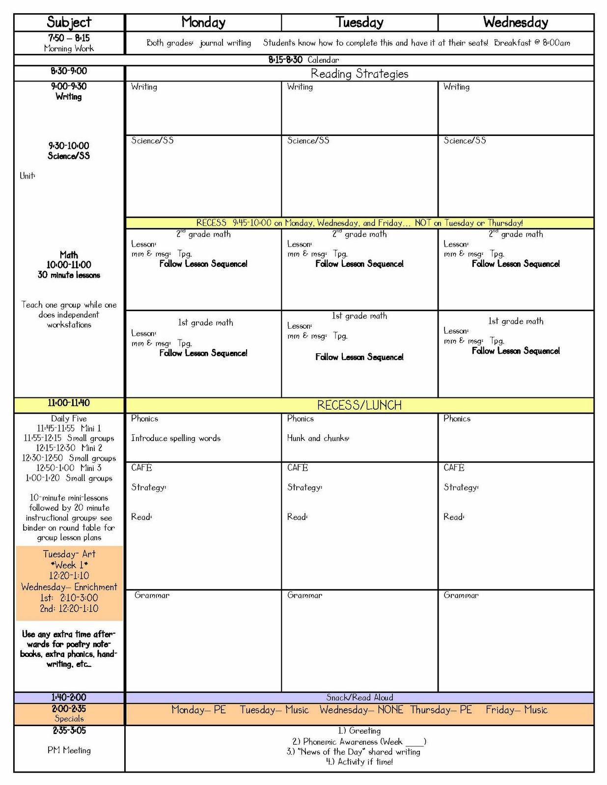 Lesson Plan Template | Lesson Plan Templates, Daily Lesson