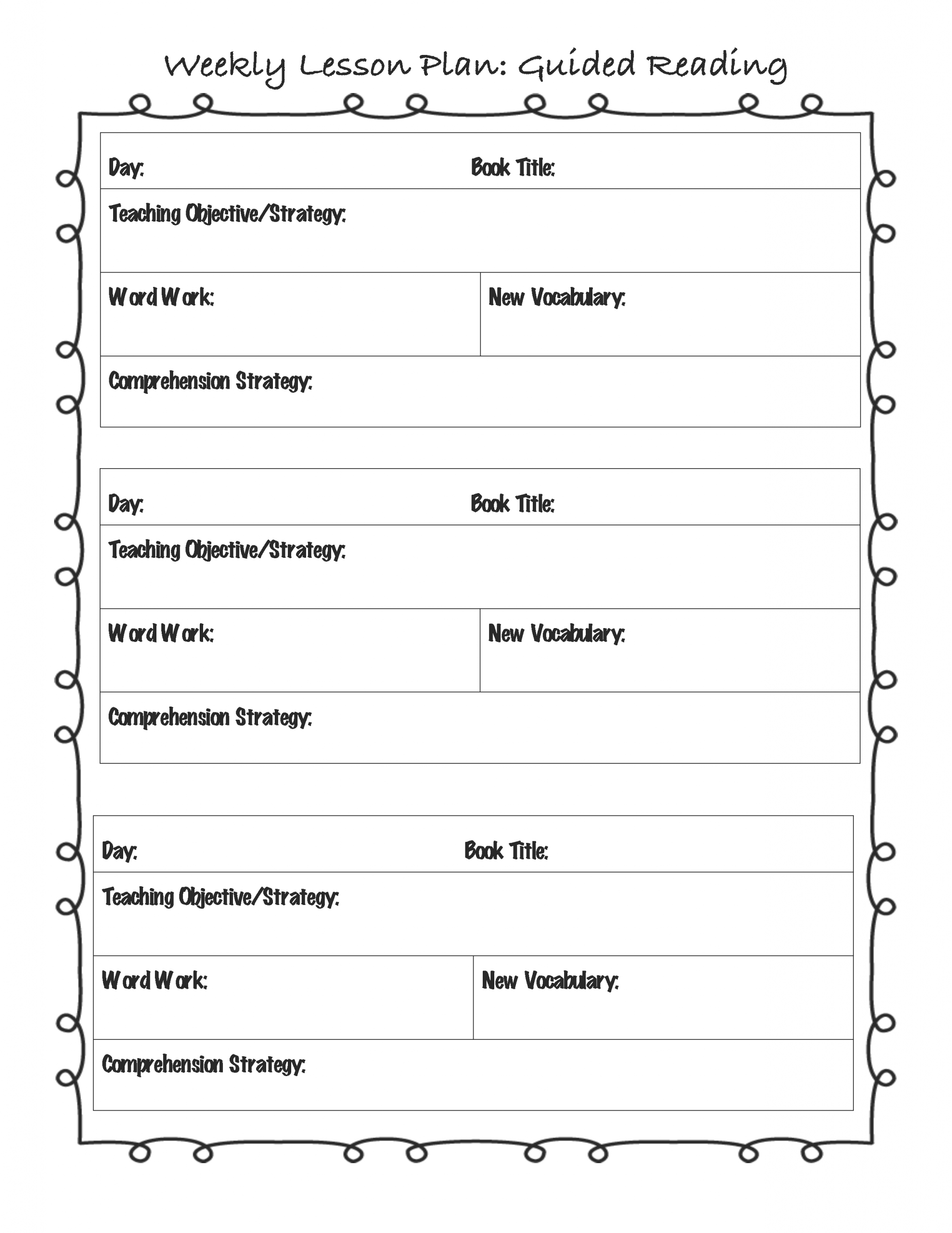 Science Of Reading Lesson Plan Template Pdf