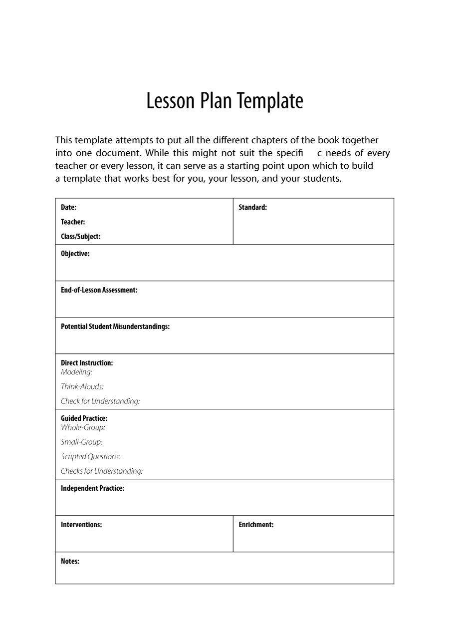 Lesson Plan Template (With Images) | Lesson Plan Template