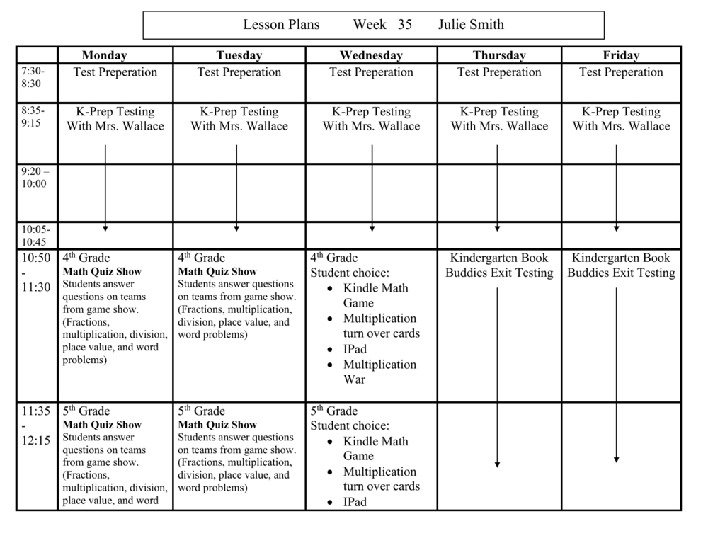 Math Lesson Plans For 4th Grade