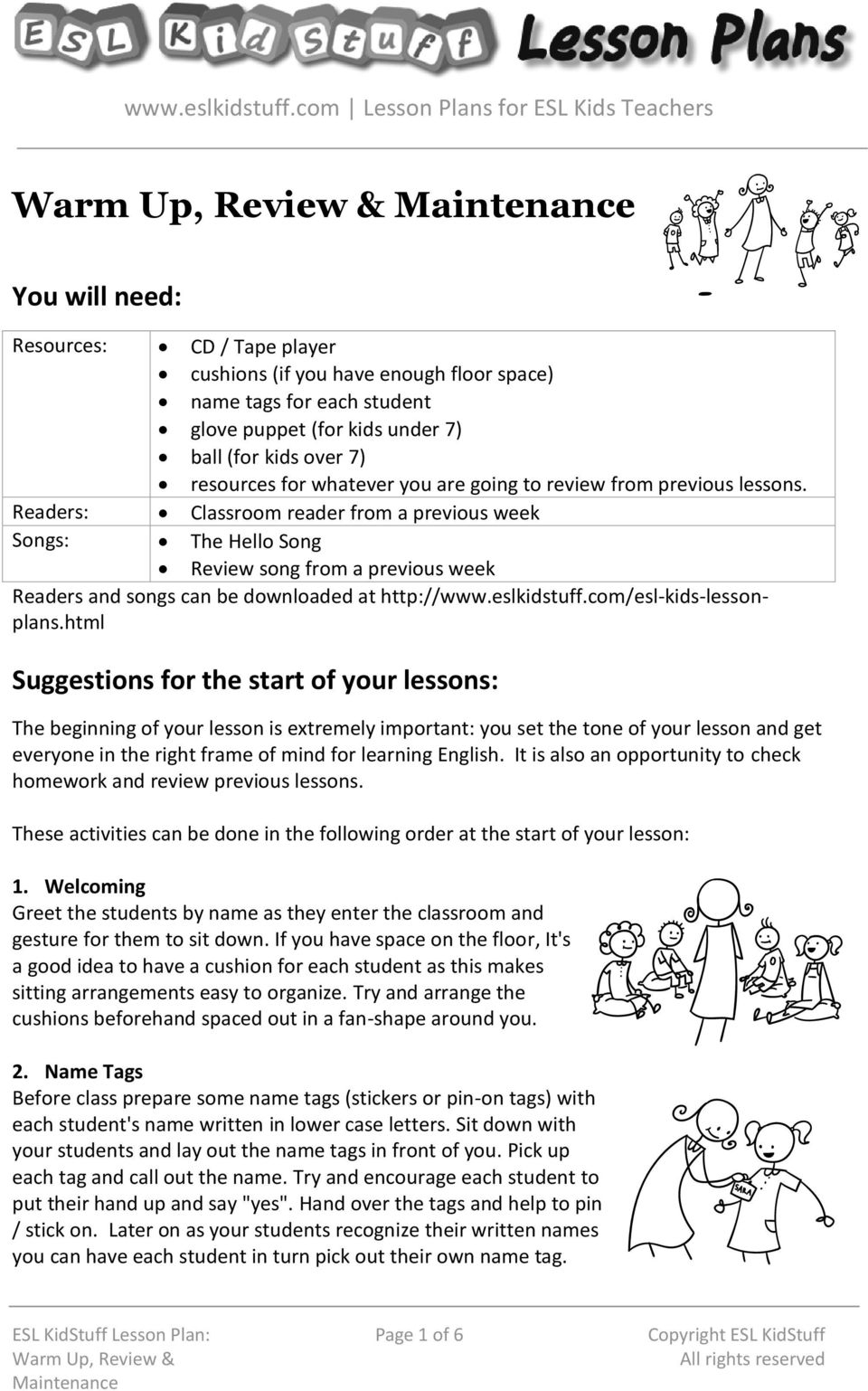 Lesson Plans For Esl Kids Teachers - Pdf Free Download