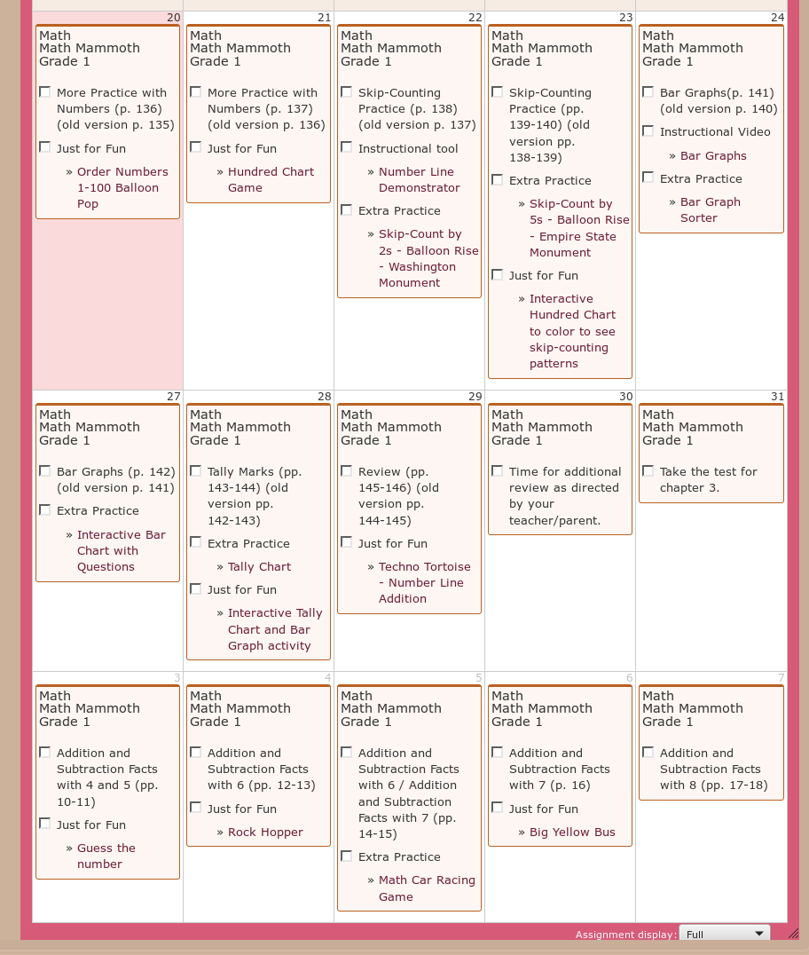 Lesson Plans For Math Mammoth Complete Curriculum (Light