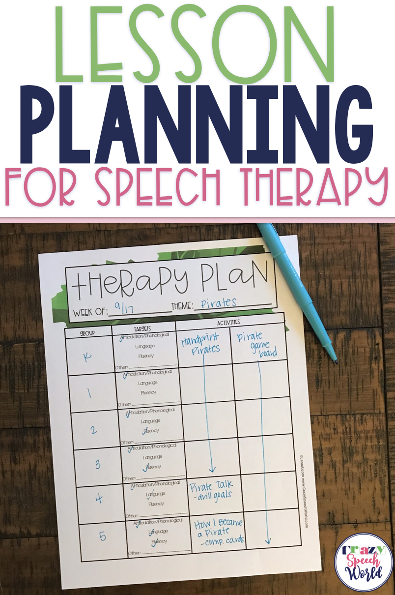 Lesson Plans For Speech Therapy + Free Planning Sheet