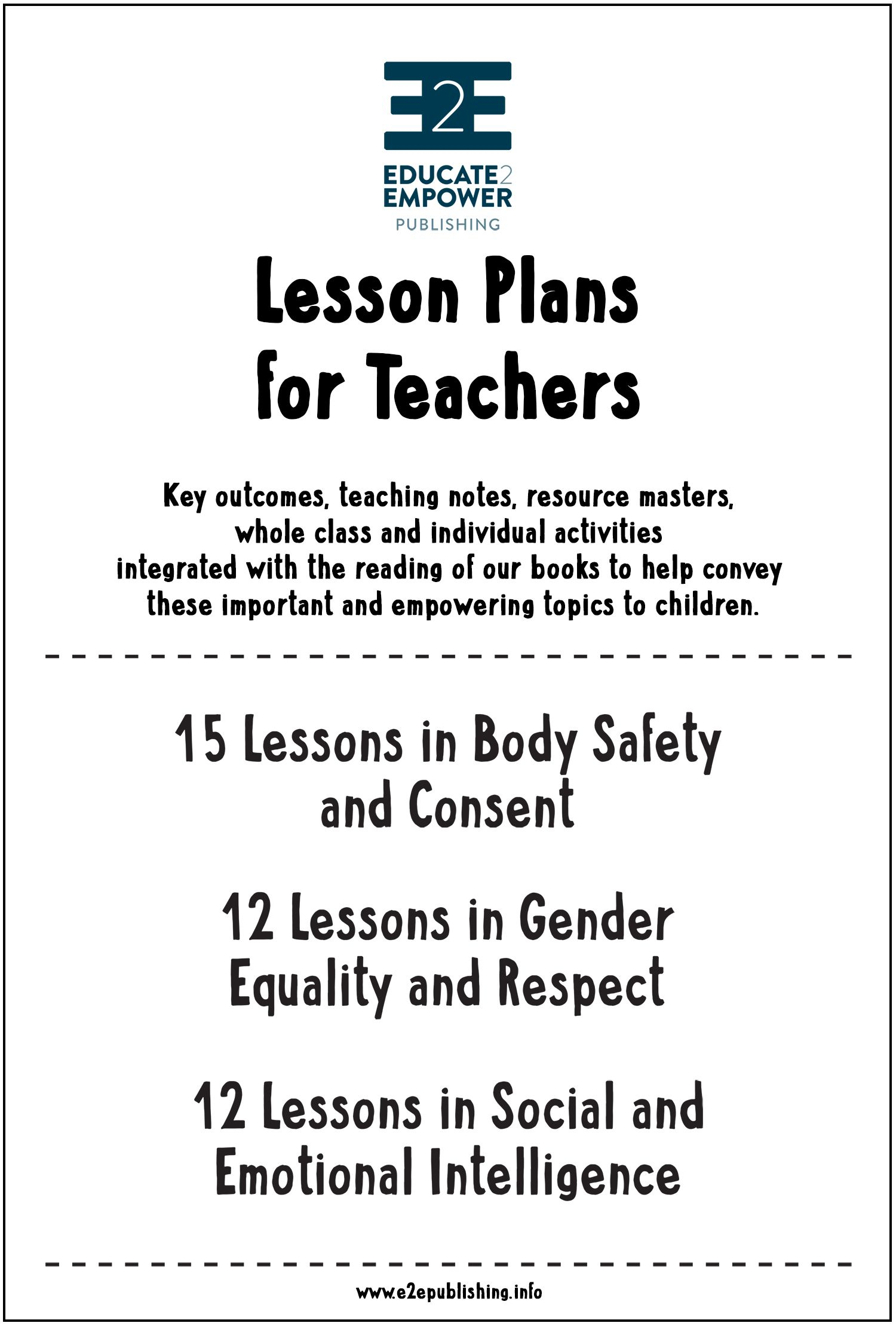 Lesson Plans For Teachers: Body Safety; Gender Equality