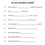 Let Me Introduce Myself | English Worksheets For Kids, How