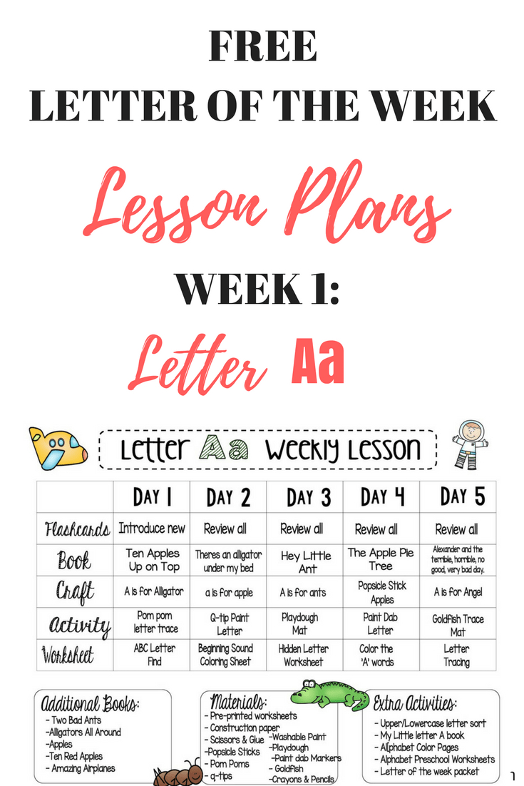 Letter A Free Weekly Lesson Plan | Preschool Lesson Plans