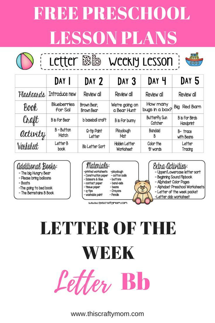 Letter B Weekly Lesson Plan - Letter Of The Week (2 | Lesson