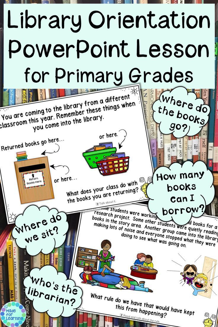 Library Orientation Lesson For Primary | Library Orientation