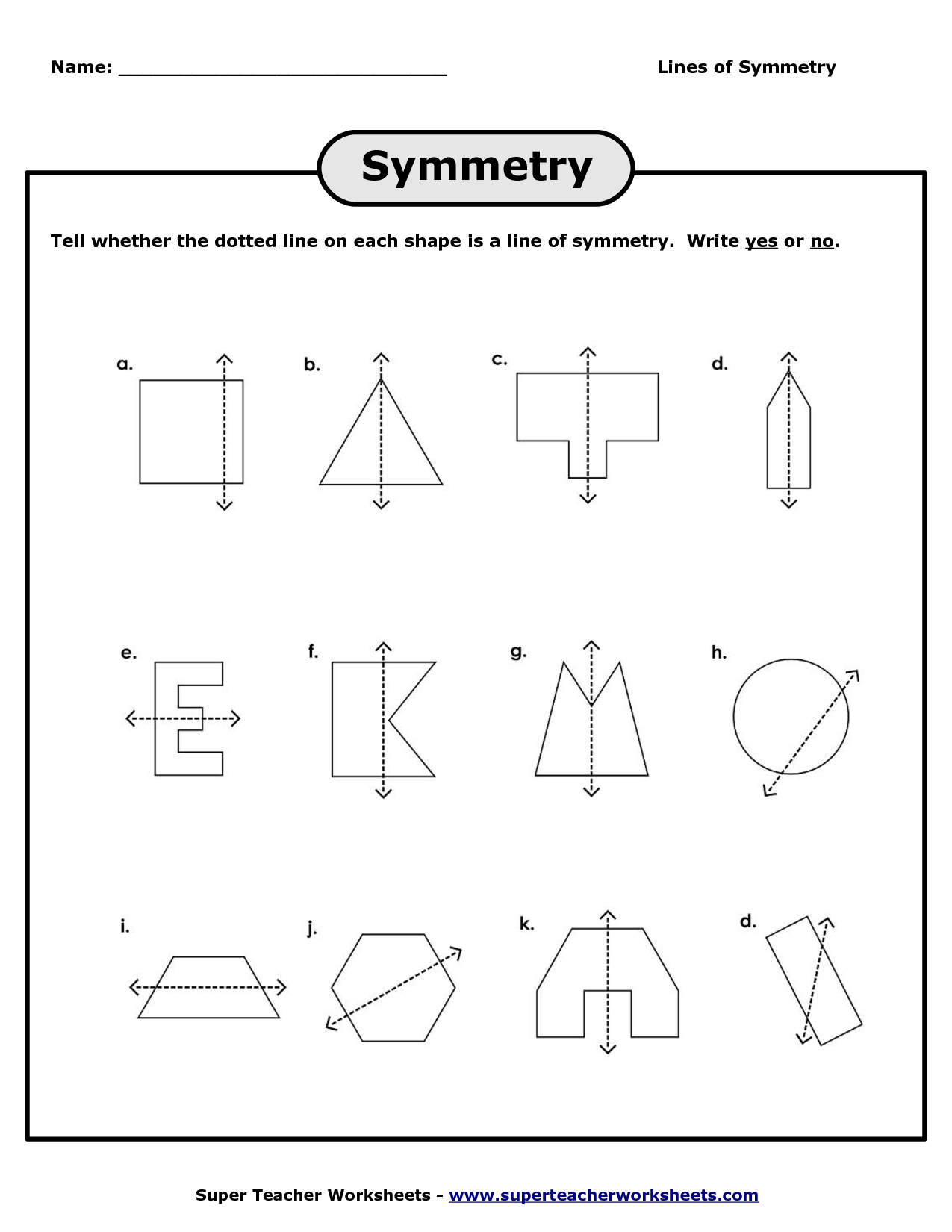 Lines Of Symmetry Worksheets | Lines Of Symmetry Worksheet