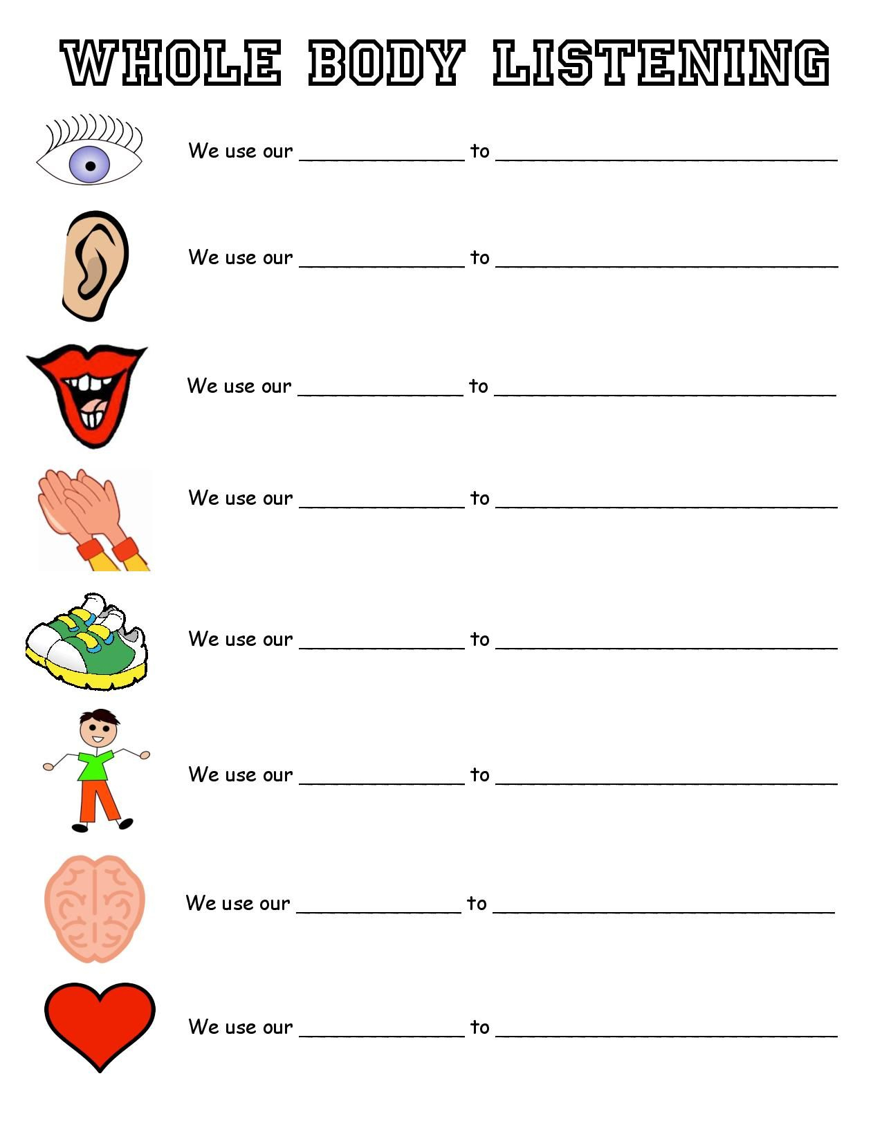 Listening Skills Worksheet For 3Rd/4Th Grade | Social Skills