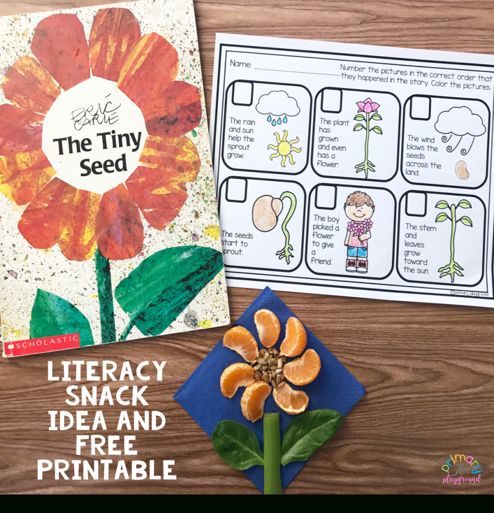 Literacy Snack Idea Flowers + Free Printable | Tiny Seed