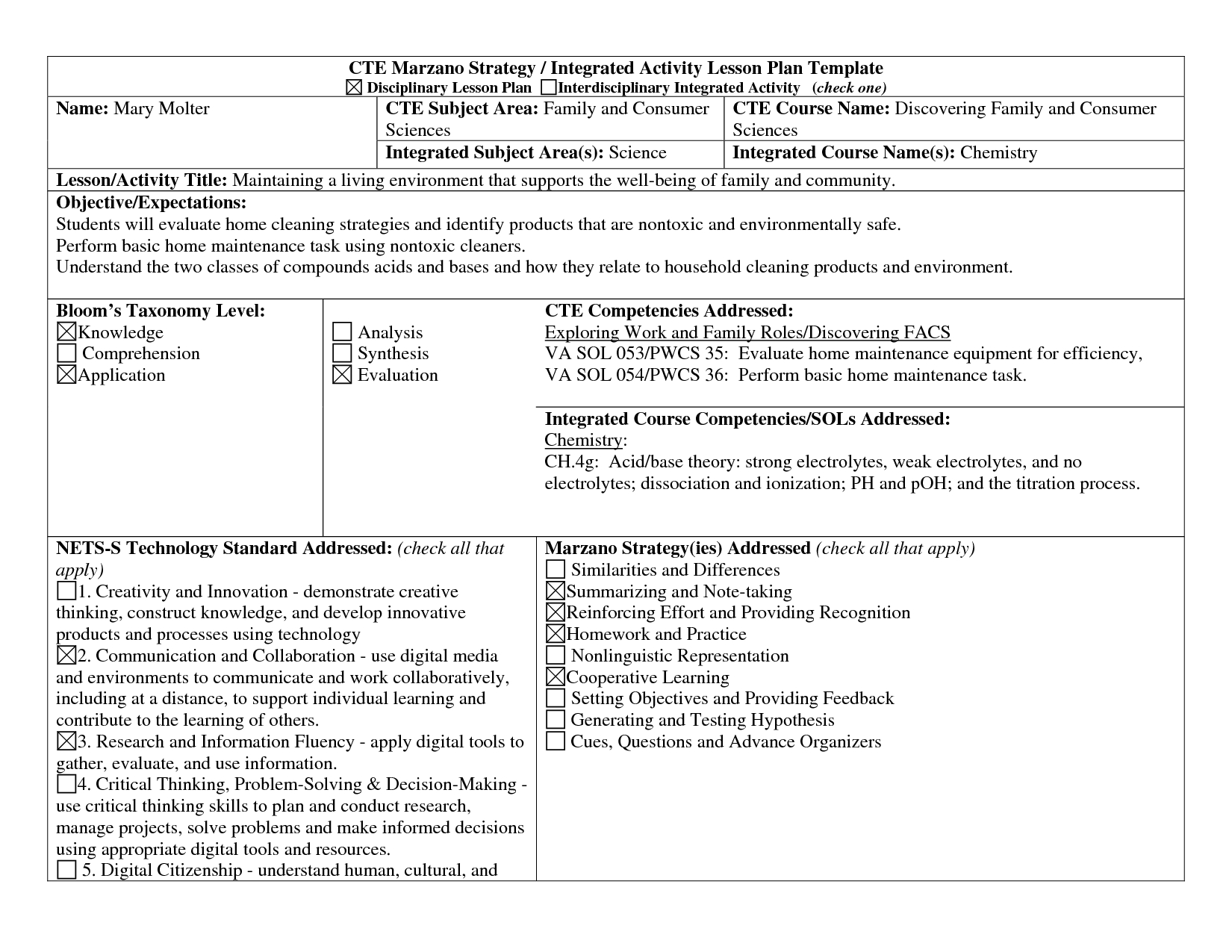 Marzano! Lesson Plans Center Here You Will Find Your Way To