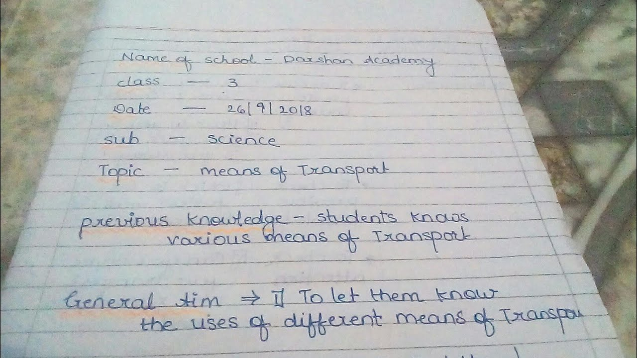 Means Of Transport/ Modes Of Transport/ Lesson Plan On Means