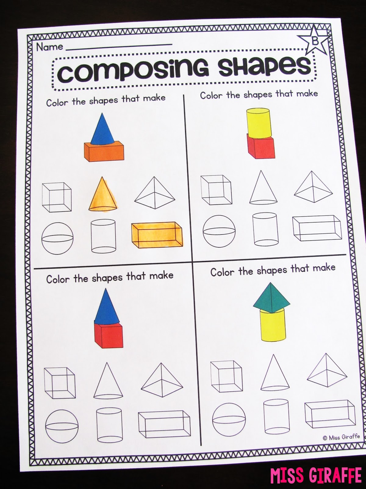 Miss Giraffe&amp;#039;s Class: Composing Shapes In 1St Grade