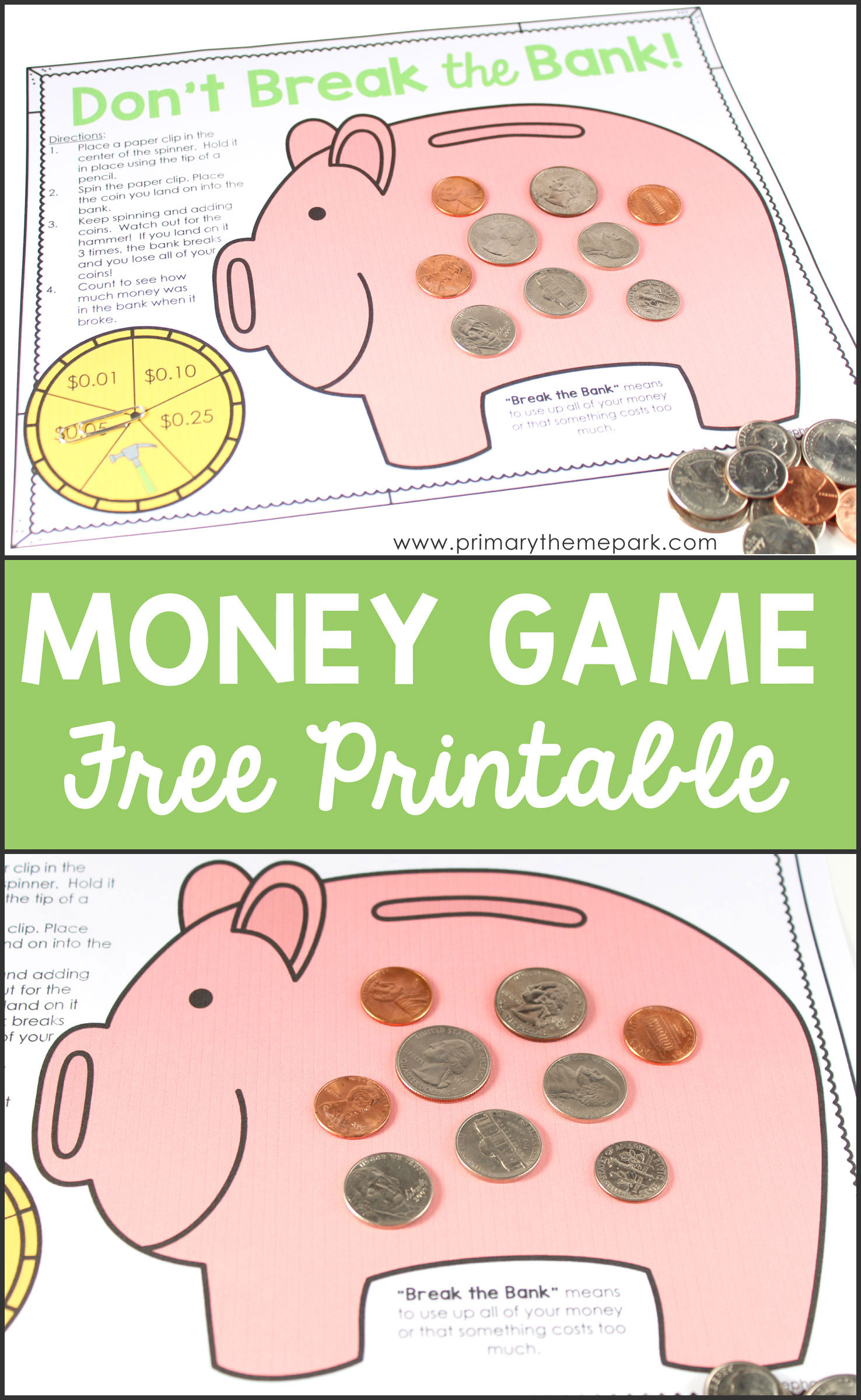 Money Activities For Second Grade - Primary Theme Park