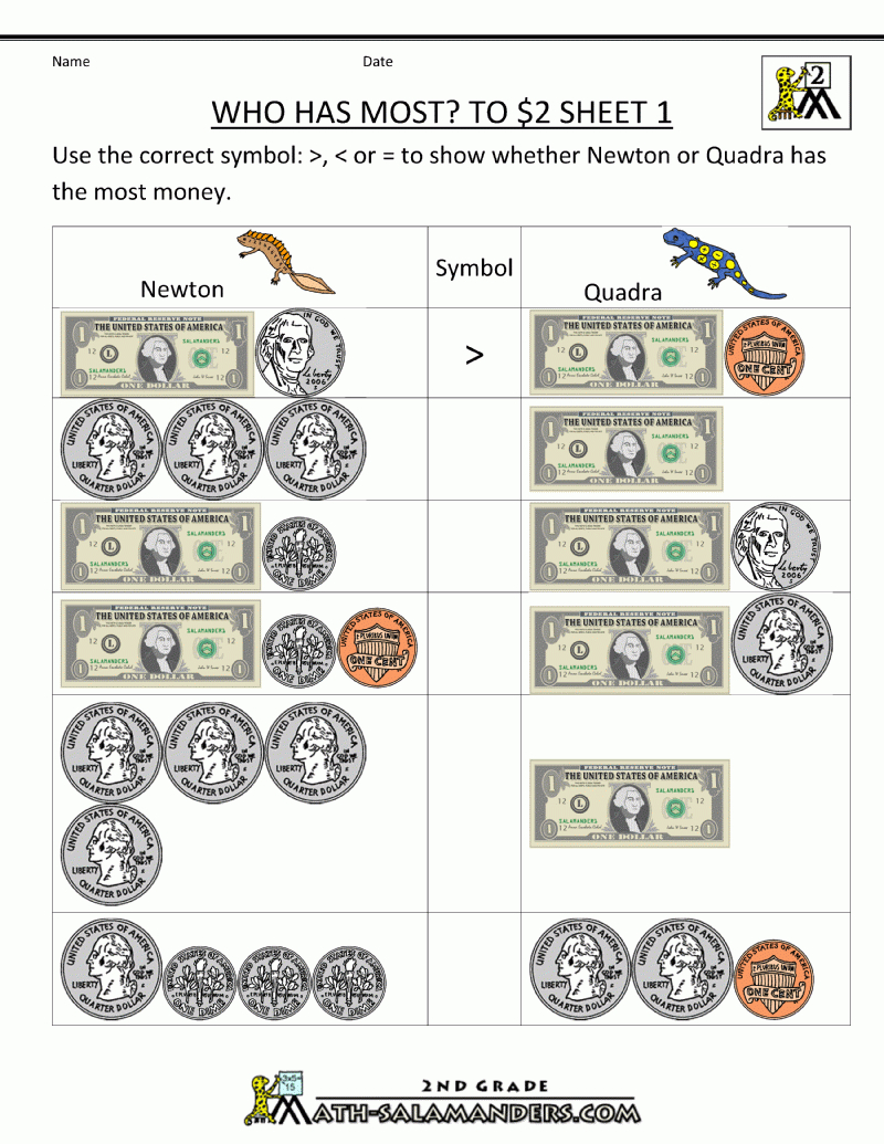 Money-Math-Worksheets-Who-Has-Most-To-2-Dollars-1.gif 800