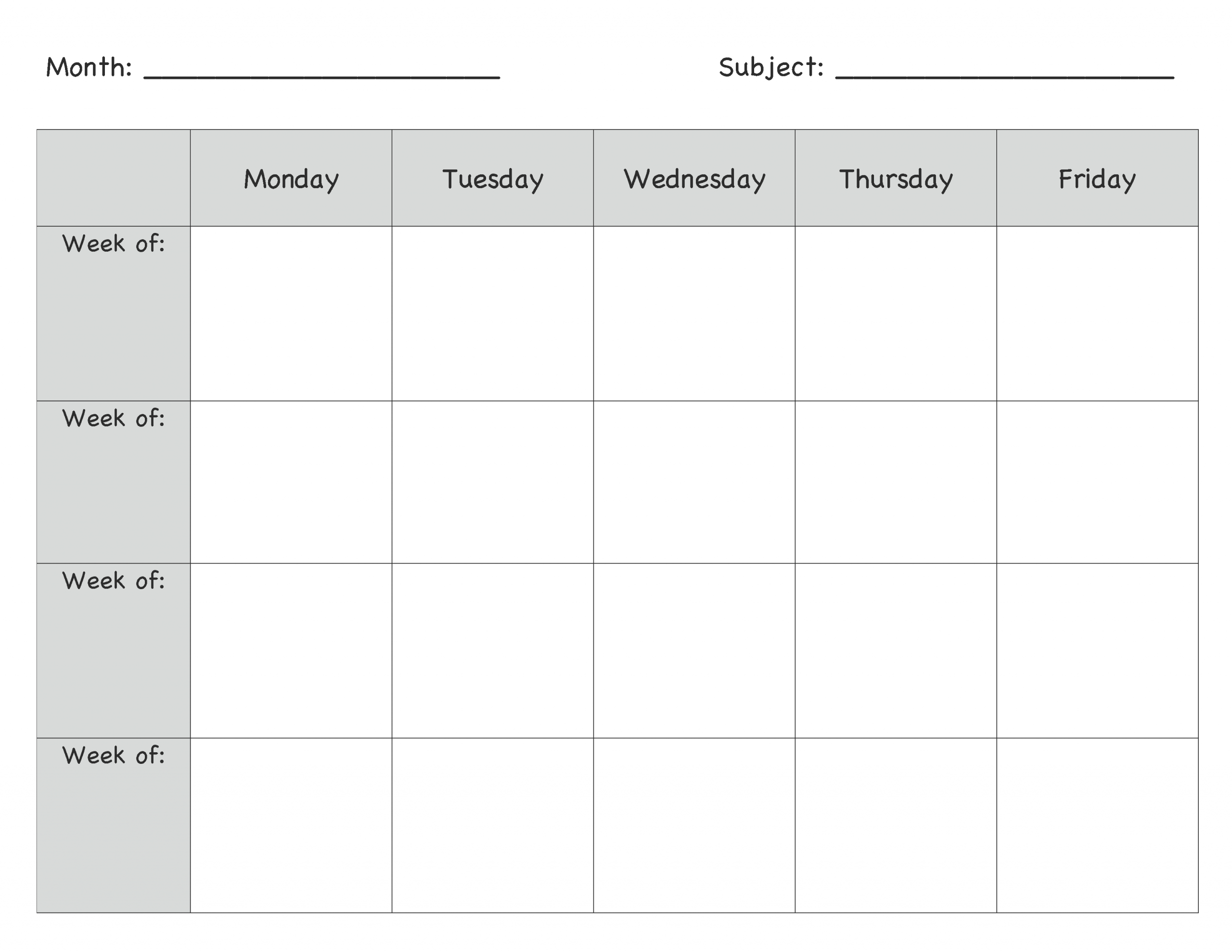 Monthly Lesson Plan Template … | Preschool Lesson Plan