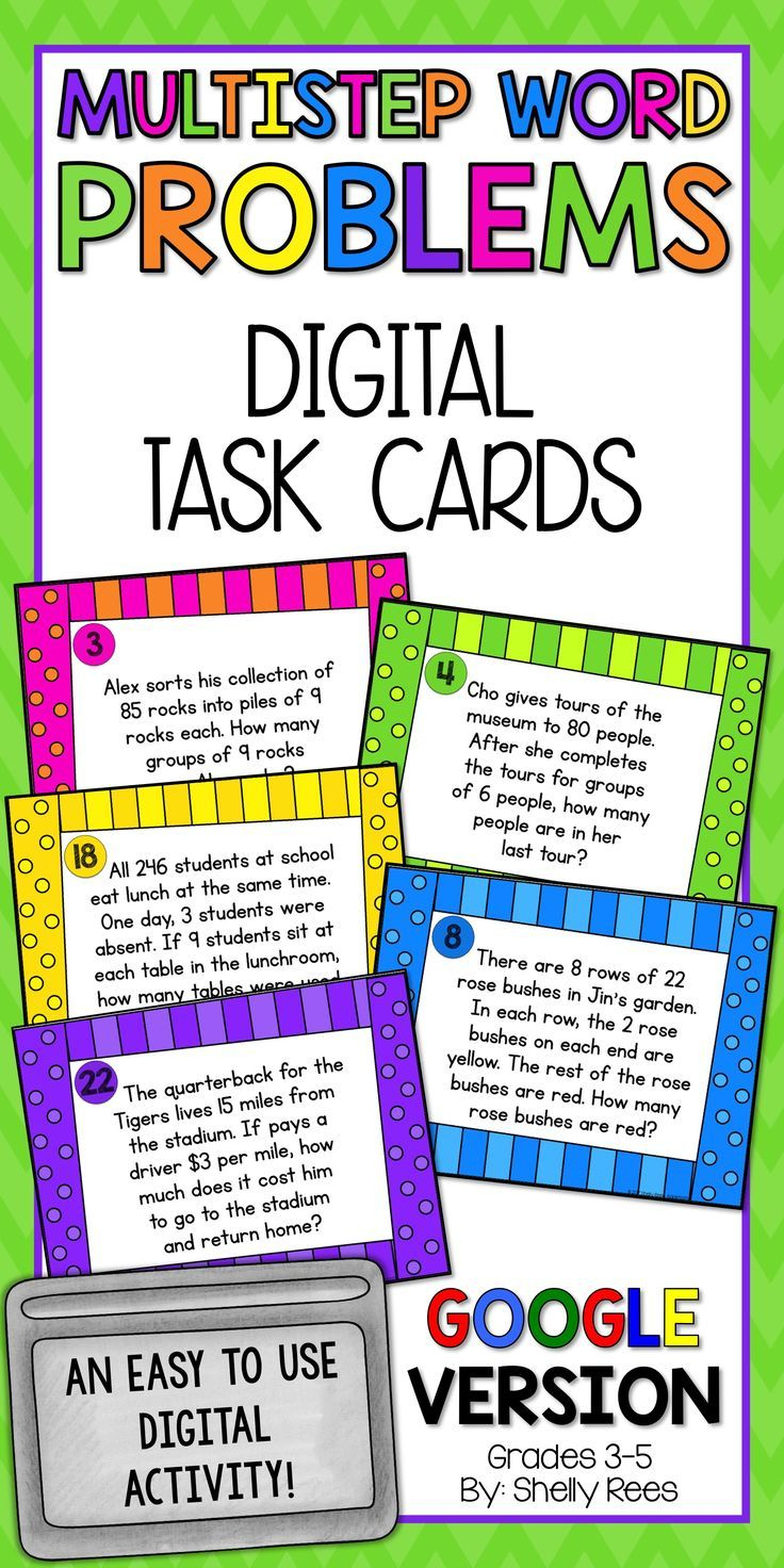 Multistep Word Problems - Digital Task Cards Google