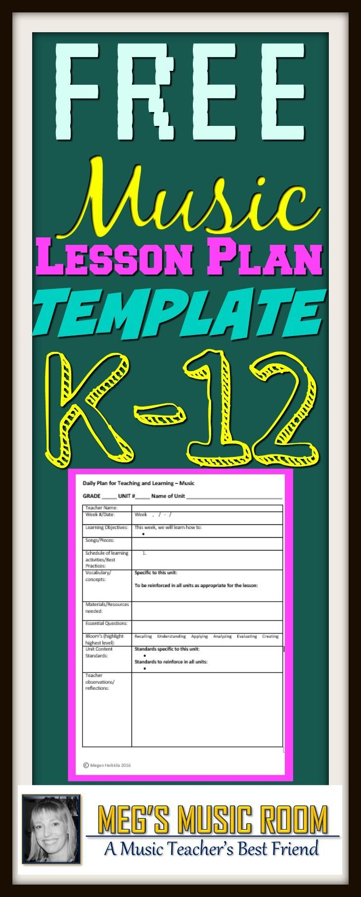 Music Lesson Plan Template - Elementary Music - Secondary
