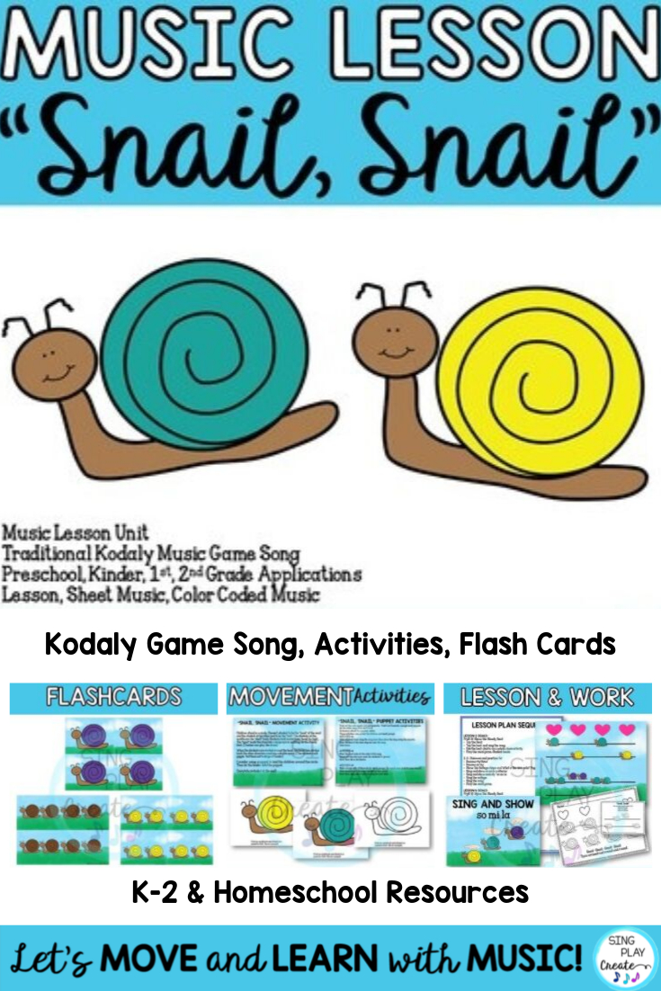 Music Lesson Unit &amp;quot;snail, Snail&amp;quot; Kodaly Game Song