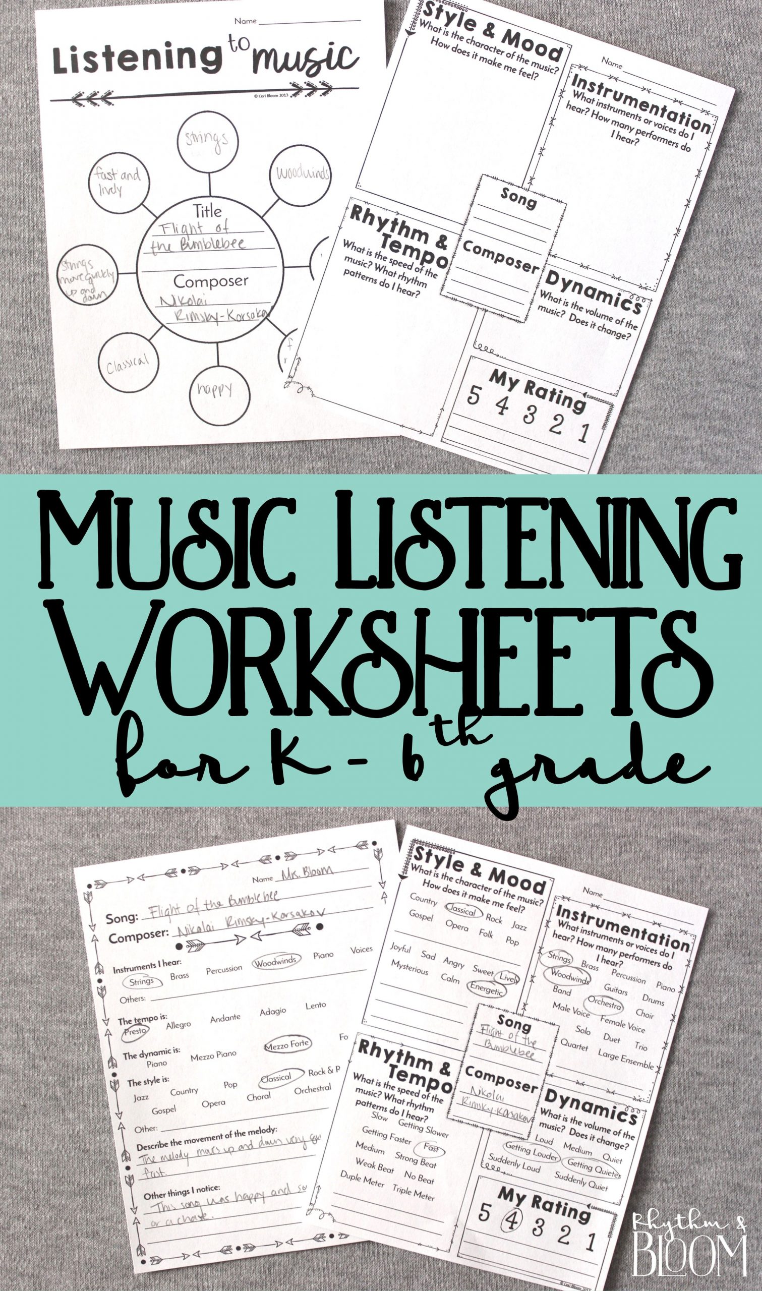 Music Listening Worksheets, K-6 | Music Listening Worksheet