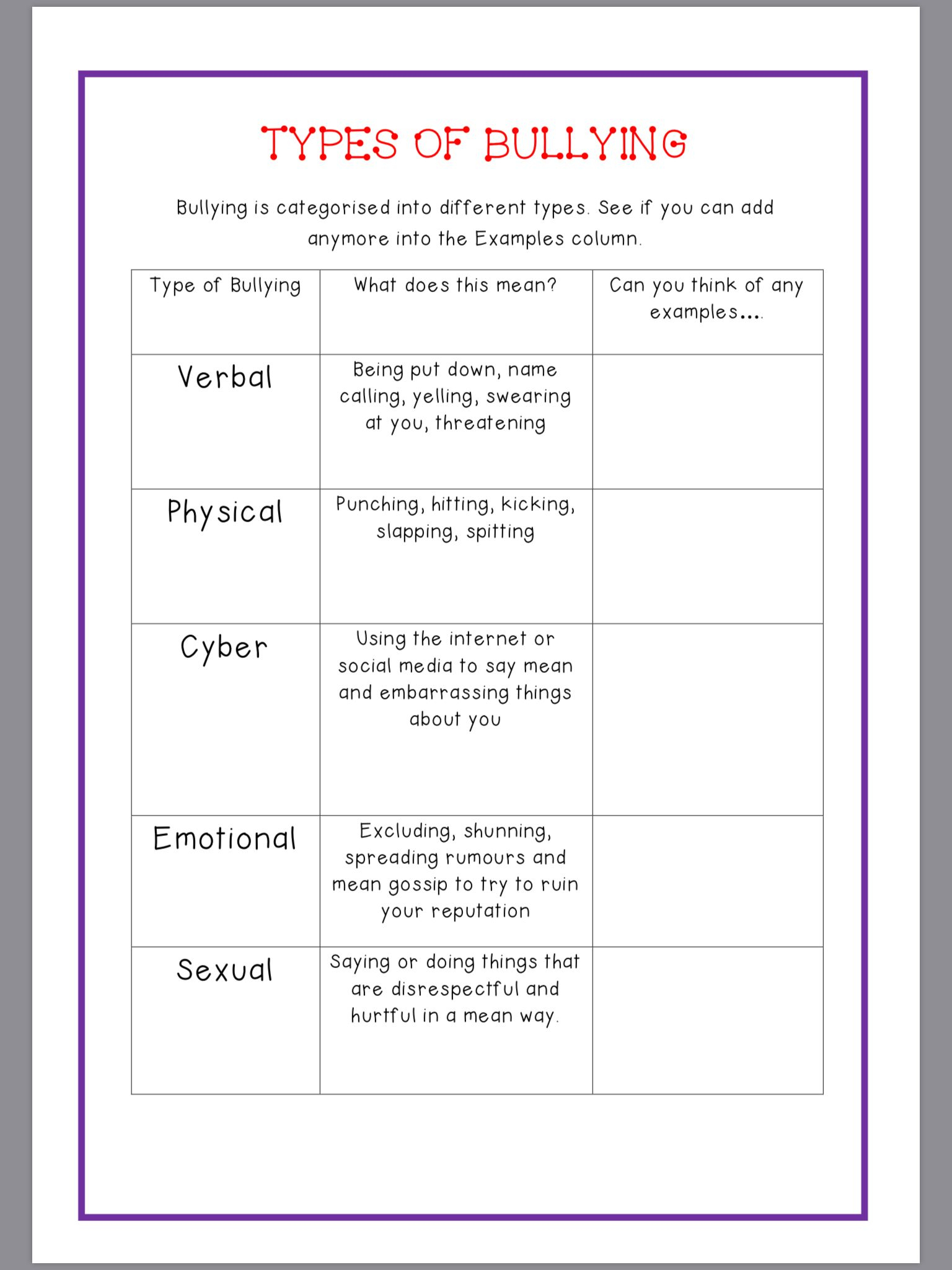 My Anti-Bullying Workbook&amp;quot; - Lesson Plans - Just Print
