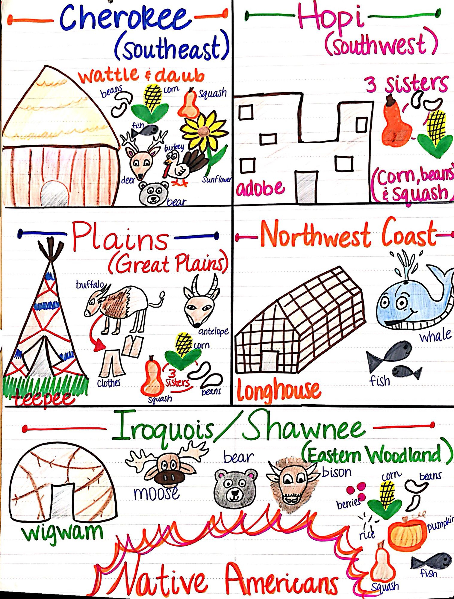 Native American Unit Anchor Chart | 3Rd Grade Social Studies